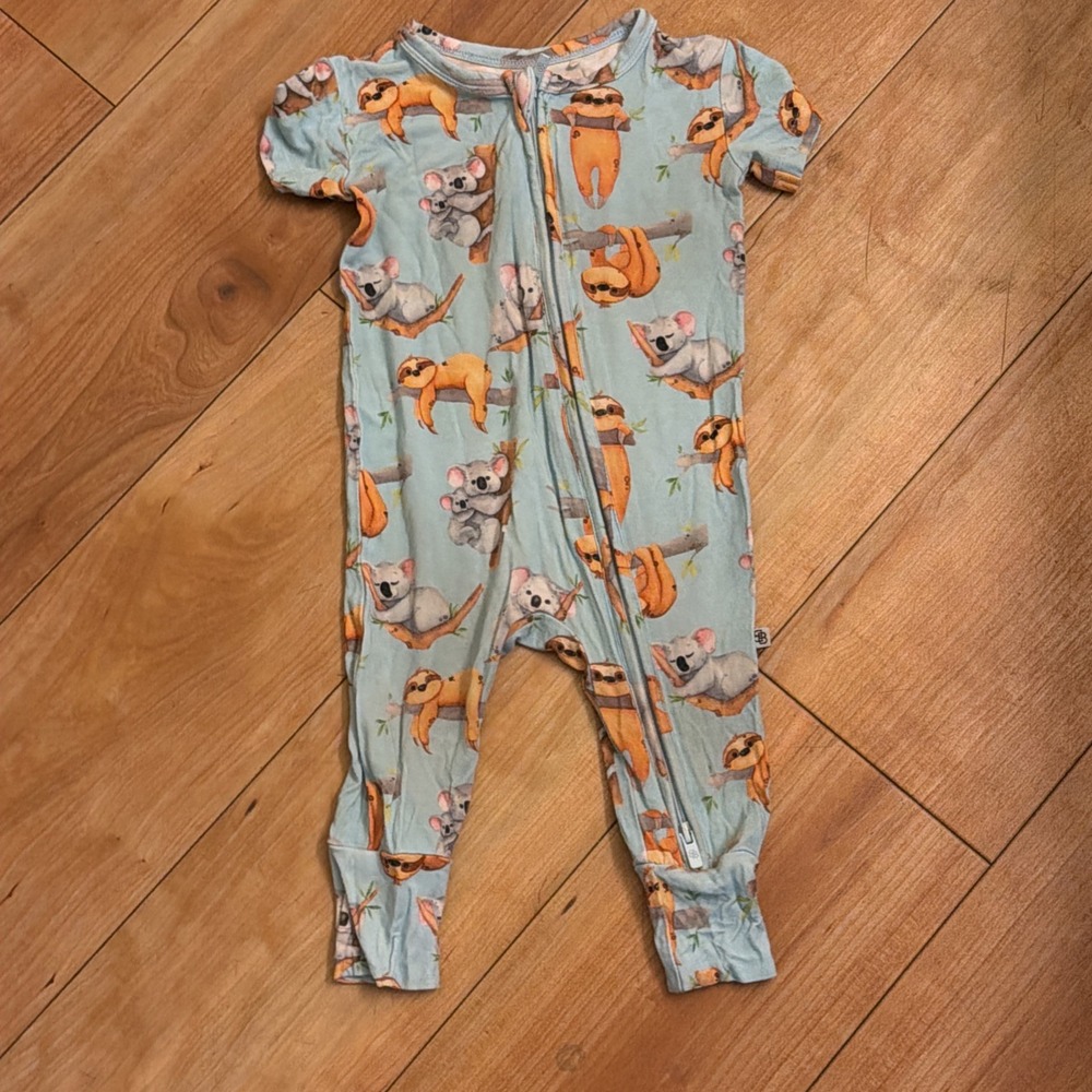 Little Bum Bums Baby Boys 3-6 Months Sleepy Animals Sleeper Pajamas Bamboo VGC